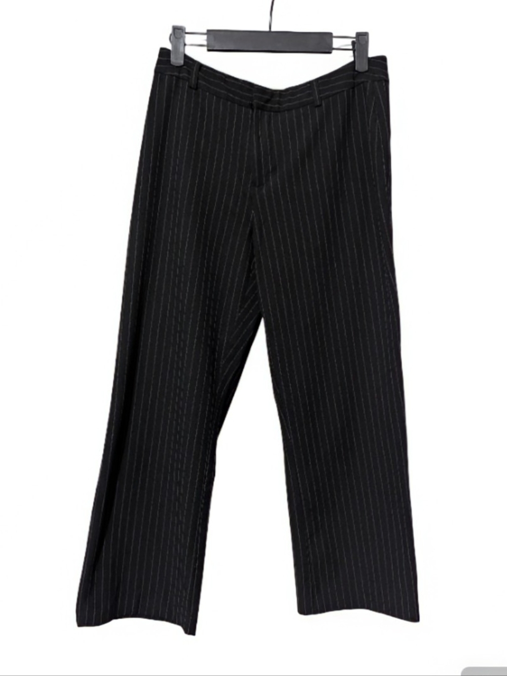 Old Navy Stretch Black Pinstripe Ankle Length Dress Pants